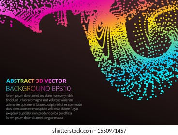 Abstract background with many particles. Optical illusion of movement. Technological design.