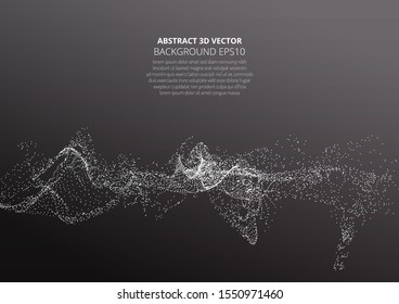 Abstract background with many particles. Optical illusion of movement. Technological design.