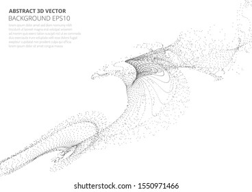 Abstract background with many particles. Optical illusion of movement. Technological design.