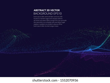 Abstract background with many particles. Optical illusion of movement. Technological design.