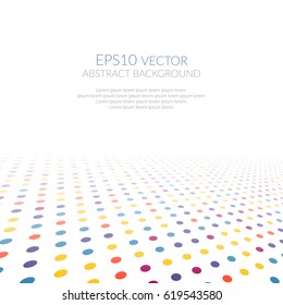 Abstract background with many points and perspective. Space for text.