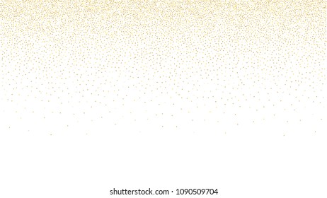 Abstract Background with Many Random Falling Golden Small Confetti on Background. Invitation Background. Banner, Greeting Card, Christmas and New Year card, Postcard, Packaging, Textile Print.