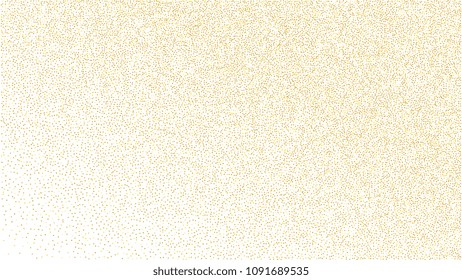 Abstract Background with Many Random Falling Golden Small Confetti on Background. Invitation Background. Banner, Greeting Card, Christmas and New Year card, Postcard, Packaging, Textile Print.