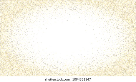 Abstract Background with Many Random Falling Golden Small Confetti on Background. Invitation Background. Banner, Greeting Card, Christmas and New Year card, Postcard, Packaging, Textile Print.