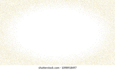 Abstract Background with Many Random Falling Golden Small Confetti on Background. Invitation Background. Banner, Greeting Card, Christmas and New Year card, Postcard, Packaging, Textile Print.