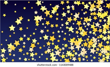 Abstract Background with Many Random Falling Yellow Stars Confetti. Invitation Background. Abstract Decoration for Party, Birthday Celebrate, Anniversary or Event, Festive. Vector illustration 