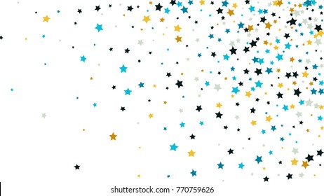 Abstract Background with Many Random Falling Stars Confetti on Background.  Invitation Background. Banner, Greeting Card, Christmas and New Year card, Postcard, Packaging, Textile Print