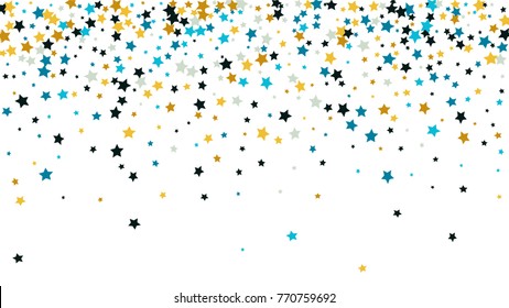 Abstract Background with Many Random Falling Stars Confetti on Background.  Invitation Background. Banner, Greeting Card, Christmas and New Year card, Postcard, Packaging, Textile Print