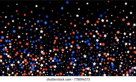 Abstract Background with Many Random Falling Stars Confetti on Background. Invitation Background. Banner, Greeting Card, Christmas and New Year card, Postcard, Packaging, Textile Print