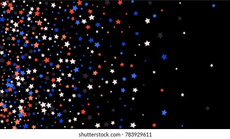 Abstract Background with Many Random Falling Stars Confetti on Background. Invitation Background. Banner, Greeting Card, Christmas and New Year card, Postcard, Packaging, Textile Print