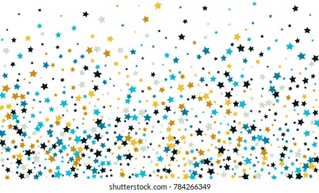 Abstract Background with Many Random Falling Stars Confetti on Background. Invitation Background. Banner, Greeting Card, Christmas and New Year card, Postcard, Packaging, Textile Print