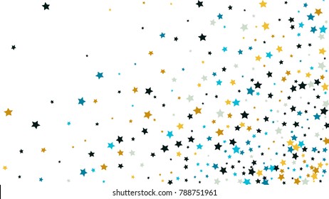 Abstract Background with Many Random Falling Stars Confetti on Background. Invitation Background. Banner, Greeting Card, Christmas and New Year card, Postcard, Packaging, Textile Print