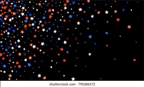 Abstract Background with Many Random Falling Stars Confetti on Background. Invitation Background. Banner, Greeting Card, Christmas and New Year card, Postcard, Packaging, Textile Print