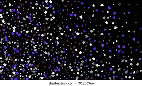 Abstract Background with Many Random Falling Stars Confetti on Background. Invitation Background. Banner, Greeting Card, Christmas and New Year card, Postcard, Packaging, Textile Print
