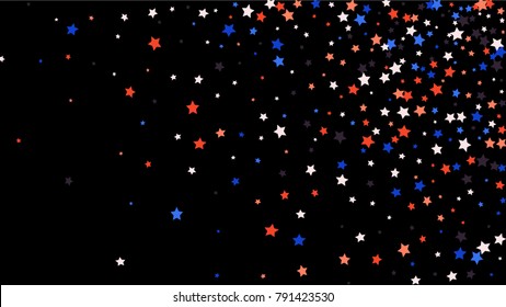 Abstract Background with Many Random Falling Stars Confetti on Background. Invitation Background. Banner, Greeting Card, Christmas and New Year card, Postcard, Packaging, Textile Print