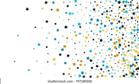 Abstract Background with Many Random Falling Stars Confetti on Background. Invitation Background. Banner, Greeting Card, Christmas and New Year card, Postcard, Packaging, Textile Print