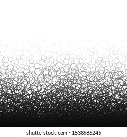 Abstract background of many rings. Gradient from geometric shapes. Monochrome image.