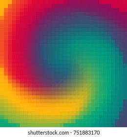 Abstract background of many squares. Image of pixels. Bright juicy colors.