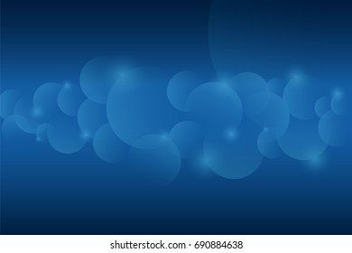 Abstract background of many transparent shading circle shape with sparkle flare of light floating around in the center.