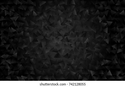 Abstract background with many triangles in black color.Triangle geometric pattern.Triangle abstract vector texture or background.