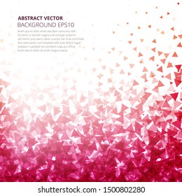 Abstract background from many triangles. Dance of geometric shapes. Space for text.