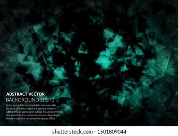 Abstract background from many triangles. Dance of geometric shapes. Space for text.