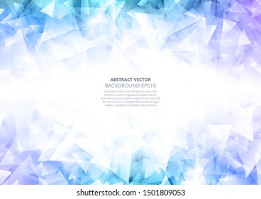 Abstract background from many triangles. Dance of geometric shapes. Space for text.
