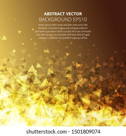 Abstract background from many triangles. Dance of geometric shapes. Space for text. Abstract background from many triangles. Dance of geometric shapes. Space for text.