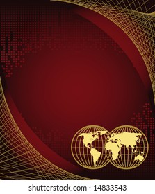 Abstract background and map of the world