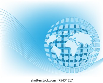 Abstract background with a map of the world - the business concept