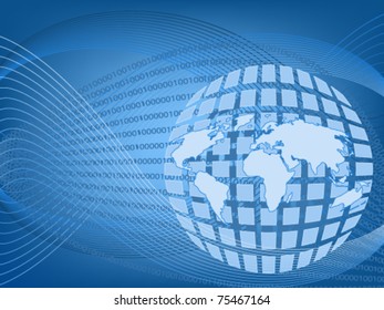 Abstract background with a map of the world - the business concept