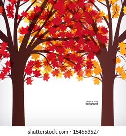abstract background, maple tree with branches made of autumn leaves.