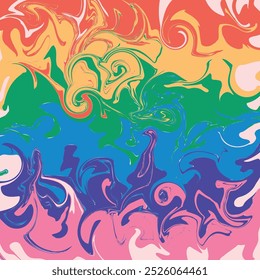 Abstract background marble. retro hand drawn illustration. groovy colors.