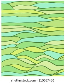 Abstract background in marine green tints. Reminds wavy patterned brickwork. Eps 10 vector