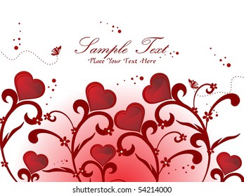 abstract background with maroon creative floral, romantic heart