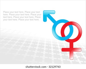 abstract background with masculine and feminine gender symbol