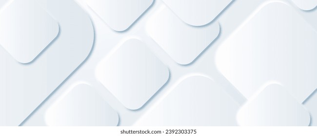 Abstract background material made of three-dimensional squares with white and blue gradient. Vector illustration.