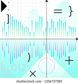 Abstract background. Mathematical background with diagrams, numbers, signs.