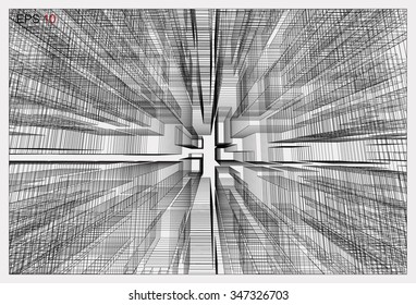 Abstract background matrix wireframe space.