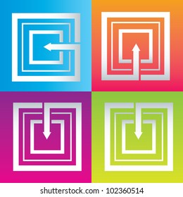 abstract background, the maze with the arrow