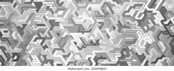 Abstract background with maze pattern in various shades of gray colors