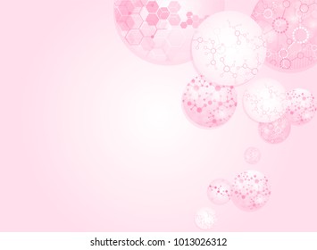 Abstract background medical substance and molecules.