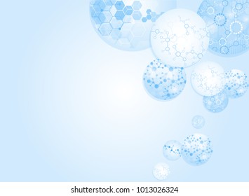 Abstract background medical substance and molecules.