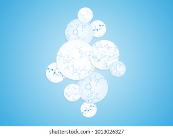 Abstract background medical substance and molecules.