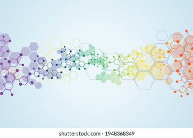 Abstract background medical substance and molecules.