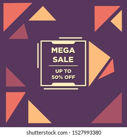 Abstract Background Mega Sale Special Offer Design Concept For Business. Discount Banner Promotion Template Vector illustration