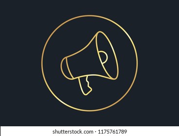 abstract background for Megaphone,gold color,vector illustrations