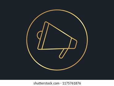 abstract background for Megaphone,gold color,vector illustrations