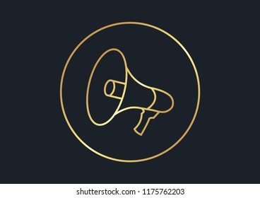 abstract background for Megaphone,gold color,vector illustrations