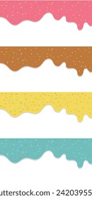 Abstract background of melted ice cream with sprinkles topping